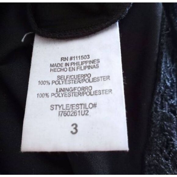 AS U WISH BLACK LACE DRESS SZ.3 EUC. - Picture 6 of 7